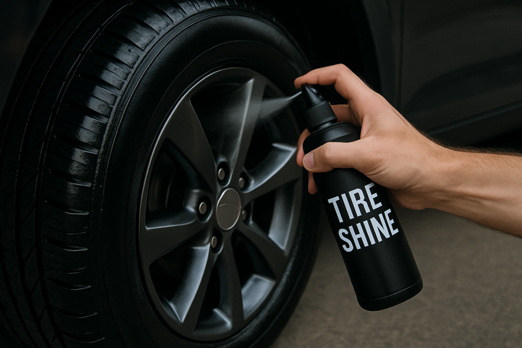 tire shine on wheel